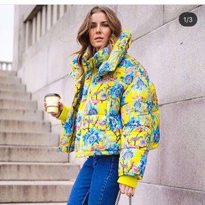 H&M Floral Puffer Jacket